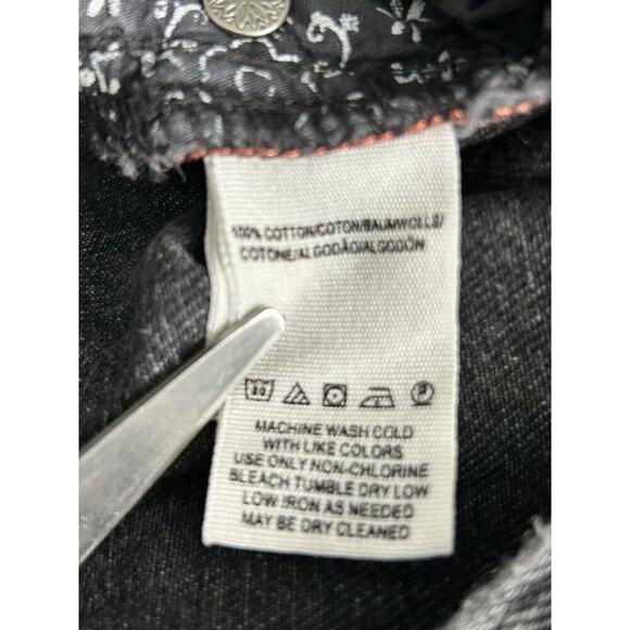 We The Free Jeans 26 Reg High Rise Black Destroyed Exposed Button Fly Raw Hem - Picture 8 of 13